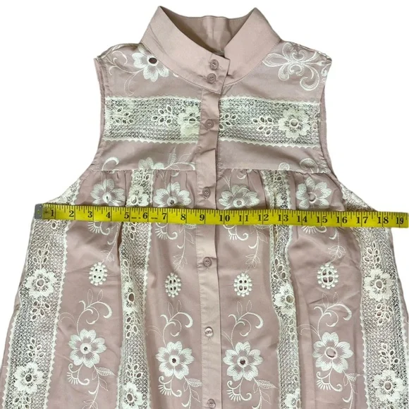 NWT Fate Embroidered Lace Button Down Mini Dress - Picture 9 of 13